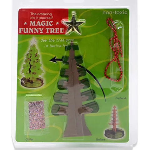 Albero di Natale Magico Giocattolo Crescita di Cristallo Albero di Carta Ornamenti Decorativi per Tavolo Bambini Regalo Festa Decorazione