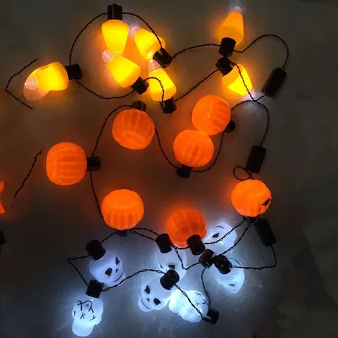Halloween Großer Kürbis LED Leuchtende Halskette Mehrere Lichter Batteriebetrieben Leuchtendes Festival Party Zubehör Unisex