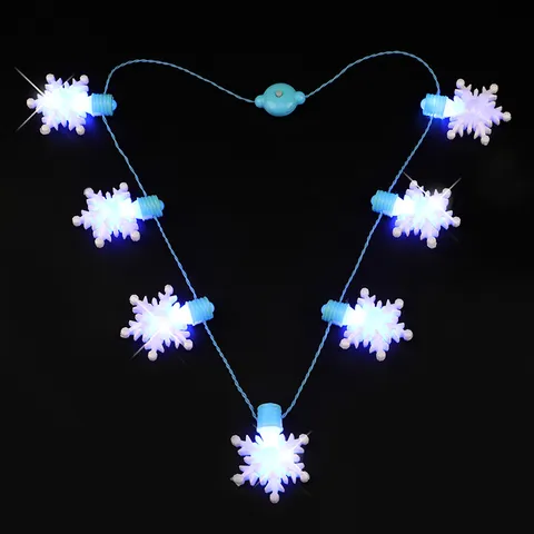 Weihnachten LED Leuchtend Schneeflocke Halskette Leuchten Im Dunkeln Halskette Für Party Winter Urlaub Eis Schnee Serie Halskette Unisex