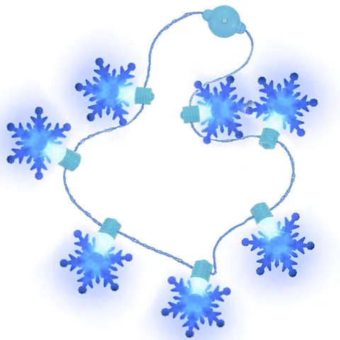 Weihnachten LED Leuchtend Schneeflocke Halskette Leuchten Im Dunkeln Halskette Für Party Winter Urlaub Eis Schnee Serie Halskette Unisex