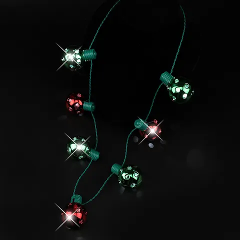 Christmas Glowing LED Light String Headband Necklace Set Colorful Disco Ball Flashing Necklaces Party Headwear Decorations Holiday Night Accessories