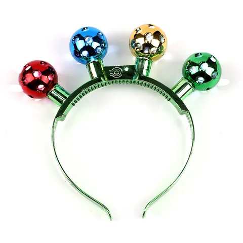Christmas LED Light Up Disco Ball Headband Colorful Bell Glowing Hairband Party Costume Accessories For Unisex Festival Celebration