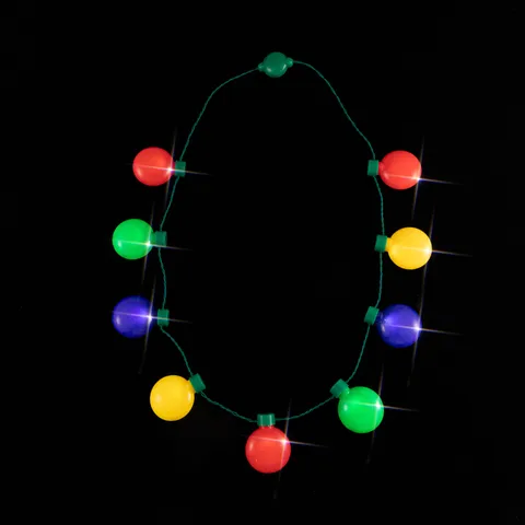 Christmas LED Light Up Necklace Colorful Bulbs Glowing Ball Necklace Holiday Party Props Festive Decorative Jewelry