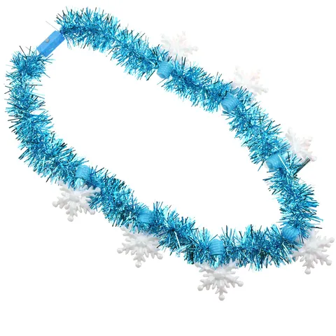 Christmas LED Glowing Snowflake Necklace Tinsel Headband Winter Frozen Series Party Favors Decoration Accessories