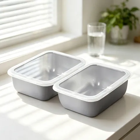 Stainless Steel Food Storage Container With Sealed Plastic Lid Rectangle Reusable Lunch Box For Kitchen Refrigerator Picnic