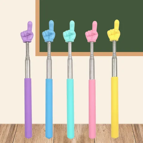 Stainless Steel Telescopic Teaching Pointer Cute Hand Shape Classroom Reading Pointer For Kids Teachers School Supplies