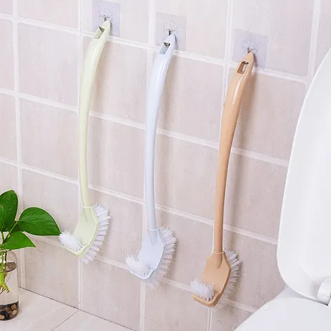 Long Plastic Toilet Brush With Double Sided Head Long Handle Cleaning Brush For Bathroom Toilet Bowl