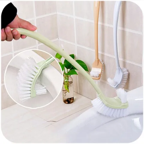 Long Plastic Toilet Brush With Double Sided Head Long Handle Cleaning Brush For Bathroom Toilet Bowl