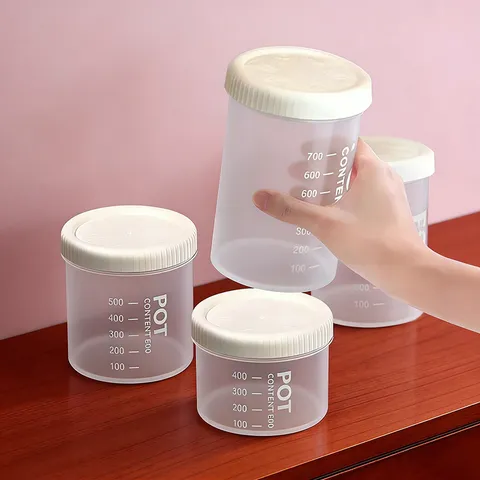 Transparent Plastic Sealed Storage Jar Kitchen Food Grain Container With Scale Clear Storage Canister For Snacks Tea