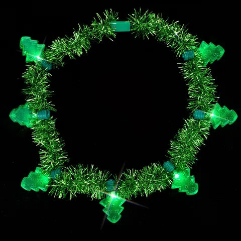 Weihnachten Leuchtende LED Halskette Kunststoff Weihnachtsbaum Anhänger Beleuchten Feiertag Party Halskette Schmuck Geschenk