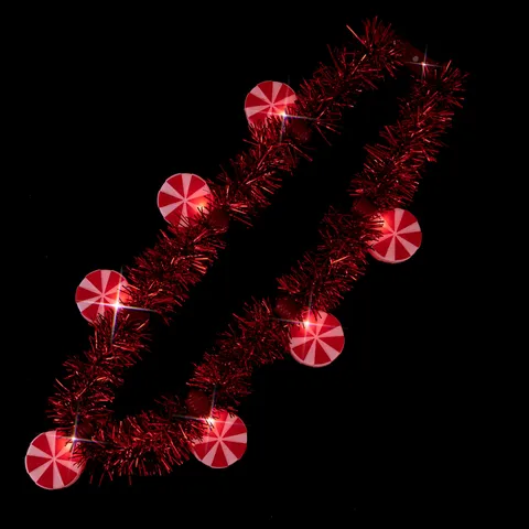 Weihnachten LED Süßigkeiten Lametta Halskette Blinkend Party Halskette Feiertag Dekorativ Hals Schmuck Geschenk