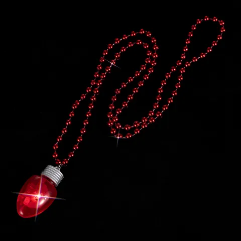 Christmas LED Light Bulb Necklace Earrings Set Glowing Colorful Bulb Pendant Plastic Jewelry Party Holiday Gift