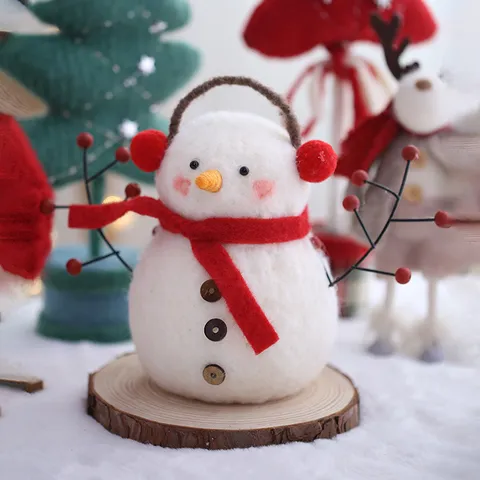 Addobbi Natalizi Fatti a Mano Pupazzo di Neve Renna Babbo Natale Artigianato in Feltro Ornamenti da Tavolo Decorazioni appese Casa