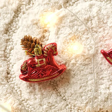 Red Christmas Rocker Hanging Ornament PVC Material Festive Party Decoration Home Decor Christmas Tree Pendant Gift