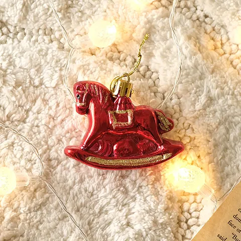 Red Christmas Rocker Hanging Ornament PVC Material Festive Party Decoration Home Decor Christmas Tree Pendant Gift