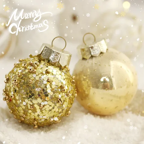 Weihnachtskugeln Dekorationen Luxus Glitter Galvanisierte Festliche Kugeln Hängende Ornamente Für Baum Party Haus Dekor