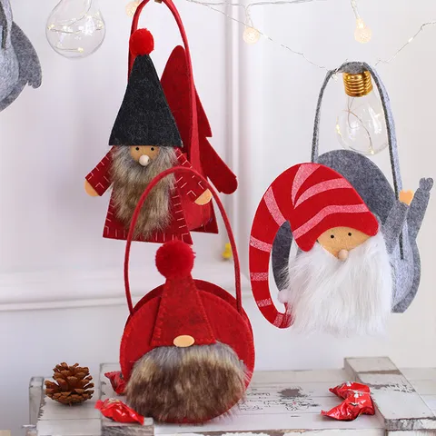 Natale Gnomo Poliestere Sacchetto Regalo Carino Svedese Tomte Sacchetto Della Caramella Festivo Vacanza Mela Borsa Per Decorazione Festa Di Natale