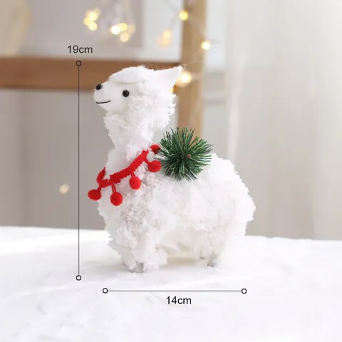 Vilt Kerst Alpaca Eland Sneeuwpop Oude Man Pop Bureau Ornament Feestelijke Vakantie Partij Huisdecoratie