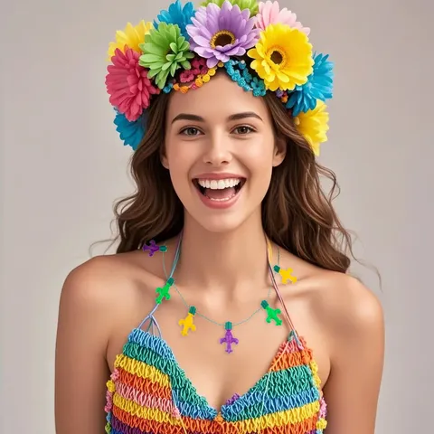 Mardi Gras LED Light Up Necklace Fleur-de-lis Ball Patterns Colorful Glowing Jewelry For Carnival Party Favors Props Unisex