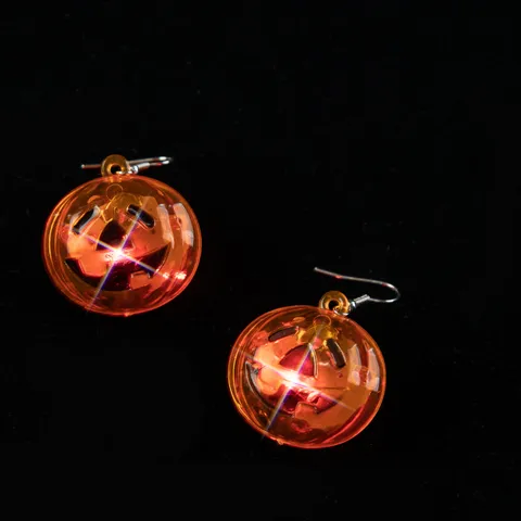 Halloween Kürbis Laterne LED Leuchtende Ohrhänger Kunststoff Harz Kreativer Festlicher Ohrschmuck Für Party Urlaub Unisex Geschenk