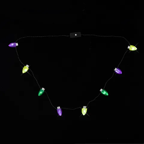 Mardi Gras LED Leucht Halskette Mit Ananas Perlen Karneval Party Glow Schmuck 8 LED Lichter Für Unisex Festival Dekorationen