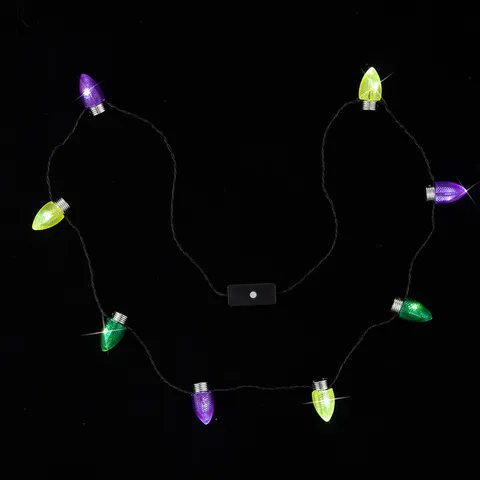 Mardi Gras LED Leucht Halskette Mit Ananas Perlen Karneval Party Glow Schmuck 8 LED Lichter Für Unisex Festival Dekorationen