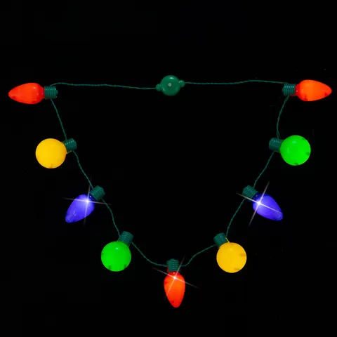LED Weihnachts Glühbirne Halskette Leuchtende Party Requisiten Bunte Sternform Schmuck Für Feiertagsdekoration