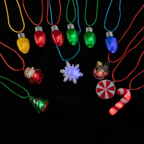LED Leuchtende Weihnachts Kette Bunte Glühbirne Cartoon Weihnachtsmann Schneemann Weihnachtsbaum Blitz Anhänger Party Geschenk