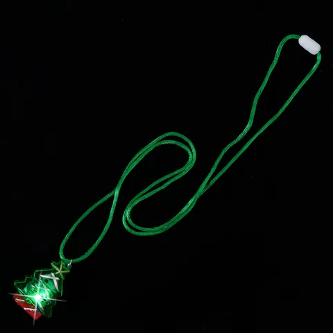 Led Leuchtende Weihnachtsbaum Anhänger Halskette Kunststoff Leuchtenden Grünen Seil Anhänger Hängende Dekoration Für Urlaub Festival Party Zubehör Requisiten