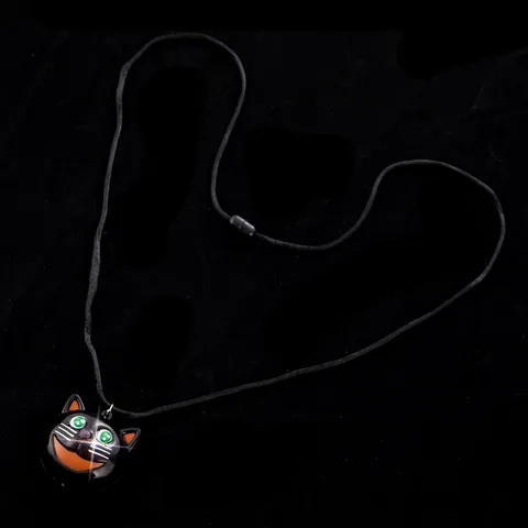 Halloween Katzenkopf Leuchtende Halskette Kunststoff Anhänger Halskette Led Party Requisiten Festlicher Schmuck Für Unisex Nacht Dekoration