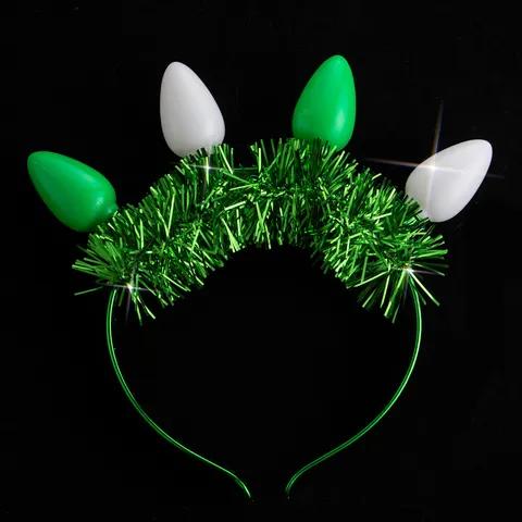 LED Φωτεινή Στέκα St Patrick Day Πράσινη Γιρλάντα Τριφύλλι Με Μεγάλες Λάμπες Αξεσουάρ Στολής Πάρτι Για Παιδιά Ενήλικες