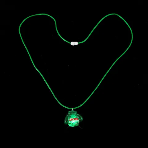 Glowing Green Sweater Pendant Necklace For Christmas LED Light Up Holiday Party Favors Resin Plastic Alloy Jewelry For Unisex