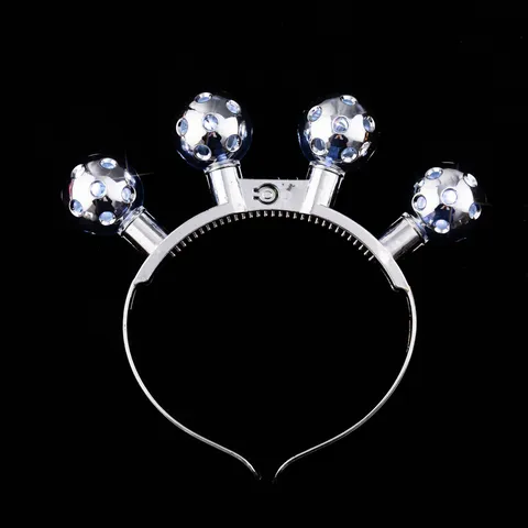 Diadema Luminosa LED Bola de Disco Brillante Espejo Aro de Pelo Festival de Música Fiesta Accesorios para el Cabello Mujeres Hombres