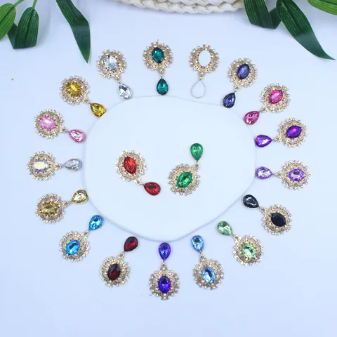 Aleación Bandeja de Flores Strass Accesorios de Joyería DIY Alfiler Prenda Bandeja de Insignia Hebilla de Joyería Ovalada