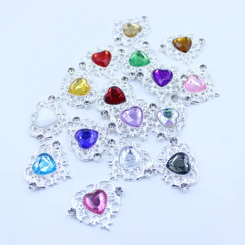 Corazón Strass Aleación DIY Accesorios de Joyería Y Ropa de Acrílico Accesorios de Cabello Colgante