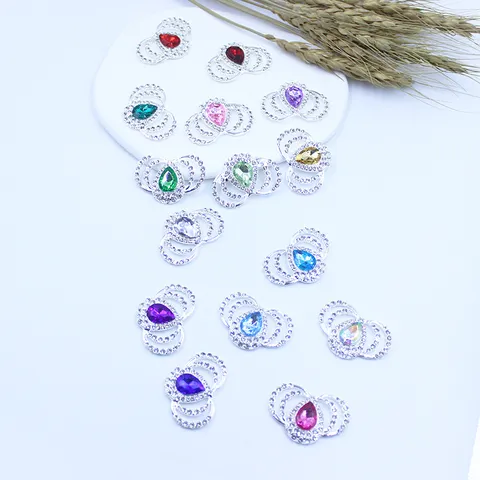 DIY Kroon Druppel Strass Legering Bedel Hanger Telefoonhoesje Decoratie Accessoires Glanzend Kristal Sieraden Onderdelen