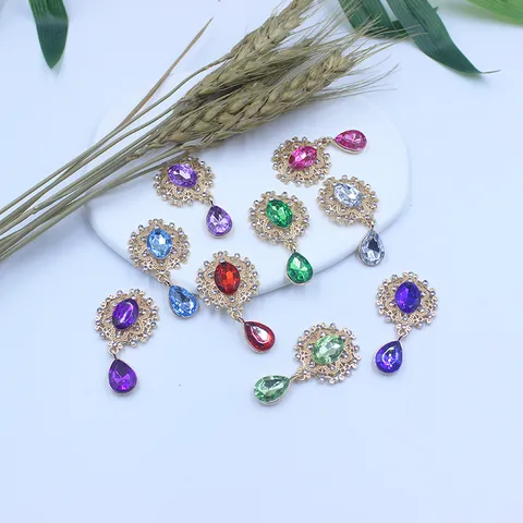 Aleación Bandeja de Flores Strass Accesorios de Joyería DIY Alfiler Prenda Bandeja de Insignia Hebilla de Joyería Ovalada