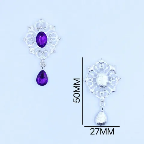 Zilveren Legering Bloemen Schaal Strass Gesp Druppel Hanger DIY Sieraden Accessoires Voor Kleding Tas Decoratie Ambacht