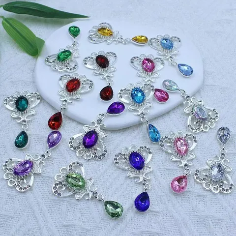 Colgante de Corona de Aleación con Estrás Accesorio de Joyería DIY Gema Adorno de Ropa Dije Decorativo