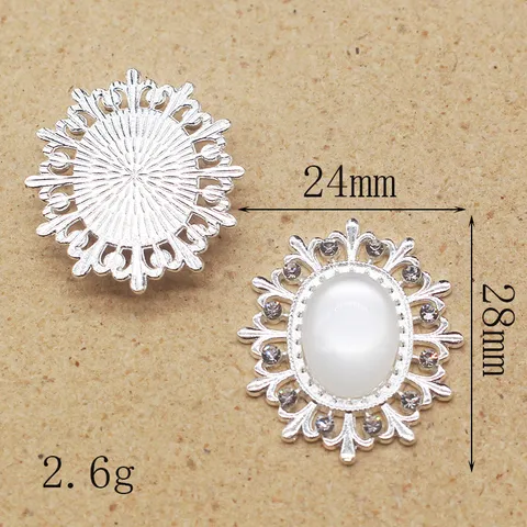 Hebilla Decorativa de Aleación Hueca Ovalada Bandeja de Flores Resina Ojo de Gato Strass DIY Zapatos Ropa Lazo Accesorios para el Cabello