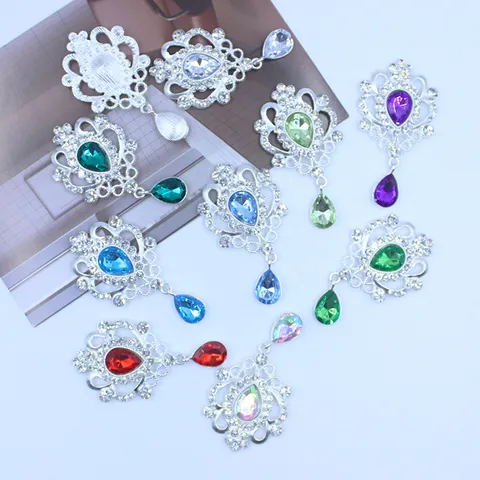 Colgante Lágrima Strass Aleación Plata Acrílico DIY Anime Badge Soporte Accesorio Decorativo Moda Joyería Abalorio