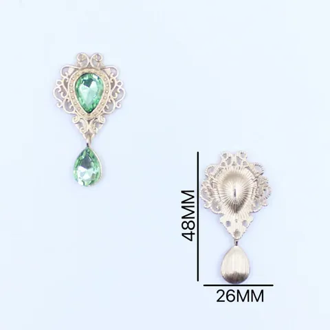 Vintage Verguld Legering Holle Bloem Traan Strass Hanger DIY Kleding Accessoires Sieraden Maken Charms