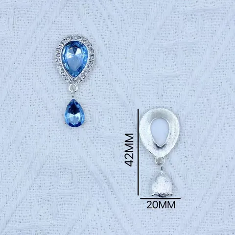 Colgante Grande de Gota de Agua Plateada Strass Accesorios de Joyería Aleación Cristal Material de Manualidades Para Zapatos Bolsos