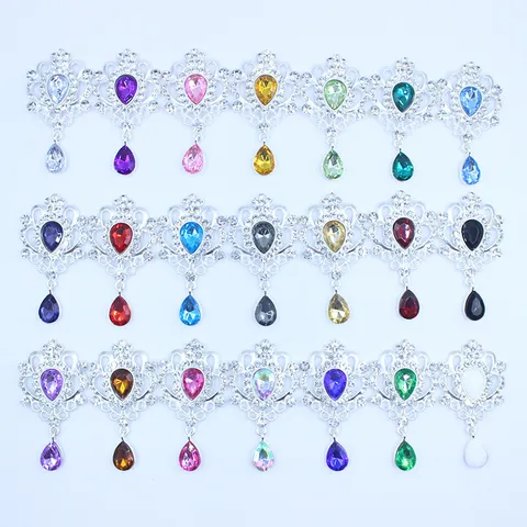 Colgante Lágrima Strass Aleación Plata Acrílico DIY Anime Badge Soporte Accesorio Decorativo Moda Joyería Abalorio