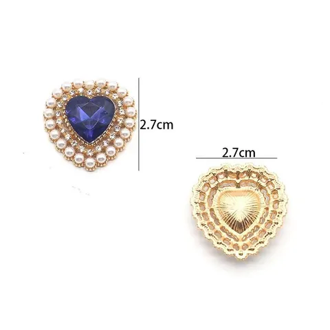 Botón Flor Strass Corazón de Aleación Accesorios de Joyería DIY Colgantes de Cristal Perla Artificial Para Ropa Bolsos Artesanía