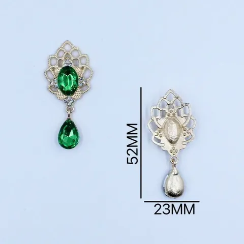 Colgante de Lágrima de Acrílico de Diamante de Imitación de Aleación de Oro DIY Accesorios de Joyería de Encanto de Bandeja de Flores