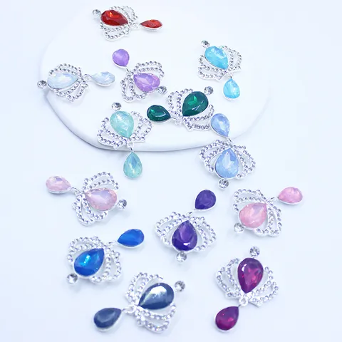 Colgante De Corona De Estrás Brillante Exquisito Para Fabricación De Joyas DIY Y Accesorios De Manualidades