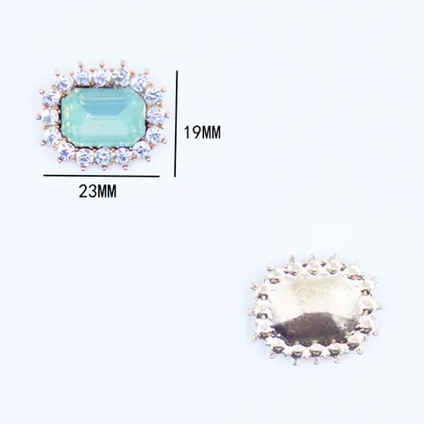 Rectangular Rhinestone Alloy Flower Button Crystal DIY Hair Accessories Colorful Glass Gem Decorative Buckle Craft