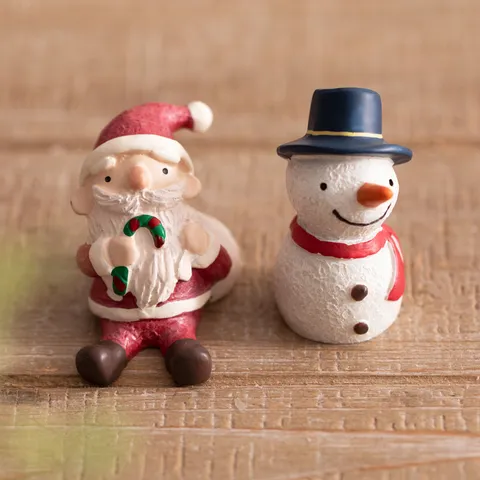 Weihnachten Harz Tischornamente Weihnachtsmann Schneemann Elch Miniatur Figur Heimdeko