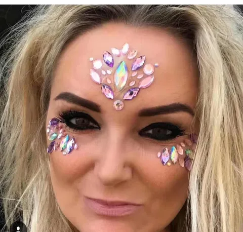 Face Rhinestone Stickers Crystal Temporary Tattoo Face Gems Body Art Festival Party Makeup Sparkling Rhinestone Face Jewels